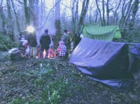 Scouts’ survival camp in the woods