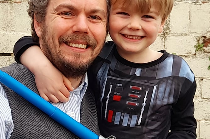 Cllr Sean Pringle Kosikowski with his son Robin