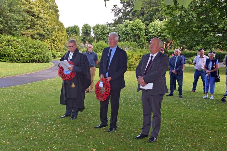 Armed Forces Day at Wellington  - Cllr Andrew Govier (centre) was among those laying wreaths 