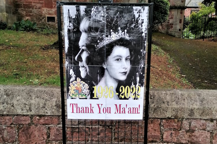 A tribute to the late Queen in Wellington Square, Minehead