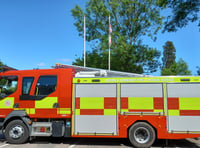 Tractor on fire on Blackdown Hills