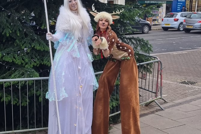 Snow Queen reindeer Wellington town centre Christmas shopping