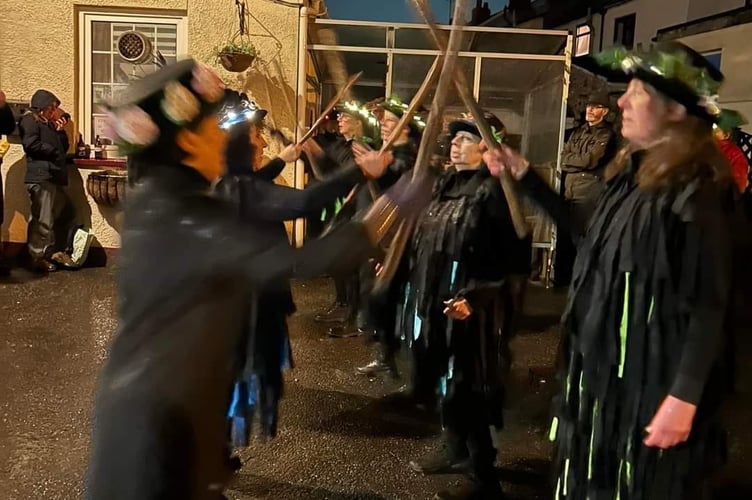 Morris dancers in action