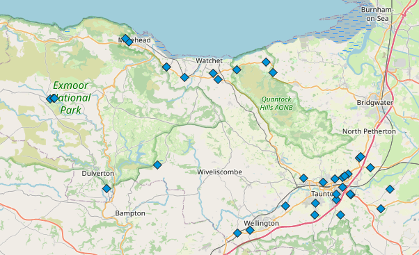 Speed camera locations West Somerset and Taunton 23/01/23