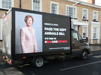 Animal rights campaigners protest against the export of live animals