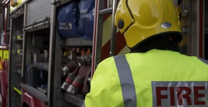 Fire crews tackle blaze at residential flat 