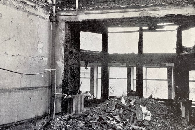 The remains of the machine tailoring room after it was incinerated 