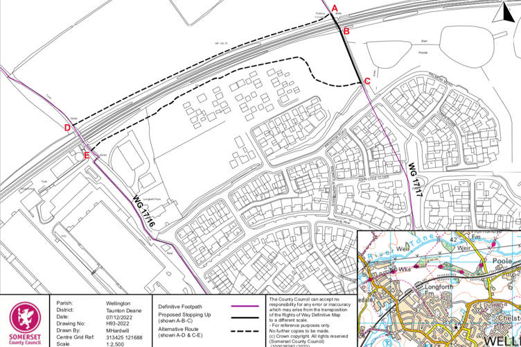 A plan of the proposed railway crossing diversion on the Longforth Farm estate, Wellington.