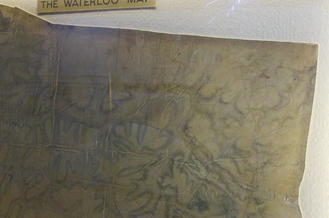 The ‘Waterloo Map’ in The Royal Engineers Museum.