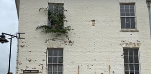 Weeds begin to grow from High Street property 