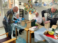 Care home residents make bird nesting boxes