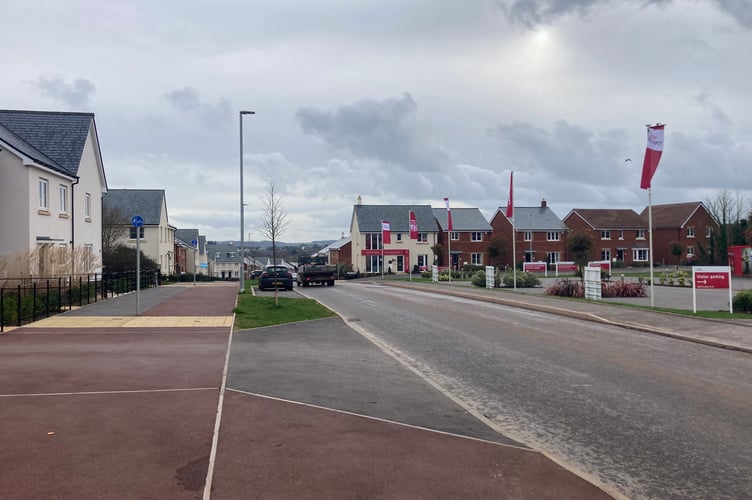 Egremont Road within the Orchard Grove development on the A38 Wellington Road in Taunton