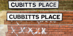 Two B or not two B?: misspelled Cubitt's Place sign removed