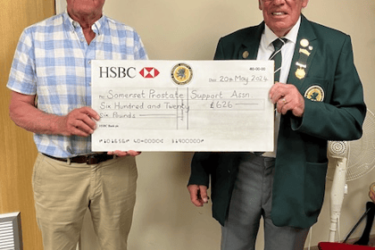 £626 donation to Somerset Prostate Support Association