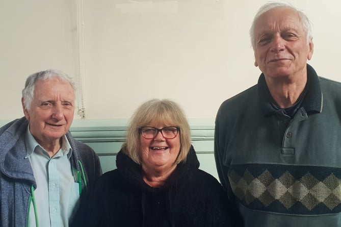 Re-elected Wellington Community Centre officers (left to right) chairman Dave Mitton, secretary Jill Mitton, and treasurer Colin Spackman.