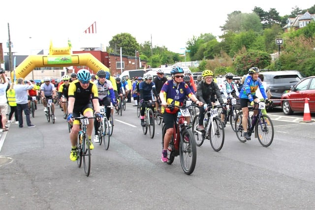 Hundreds of cyclists took part in the challenge