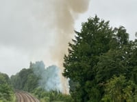 Hedgerow goes up in flames after 'controlled' burn spreads 