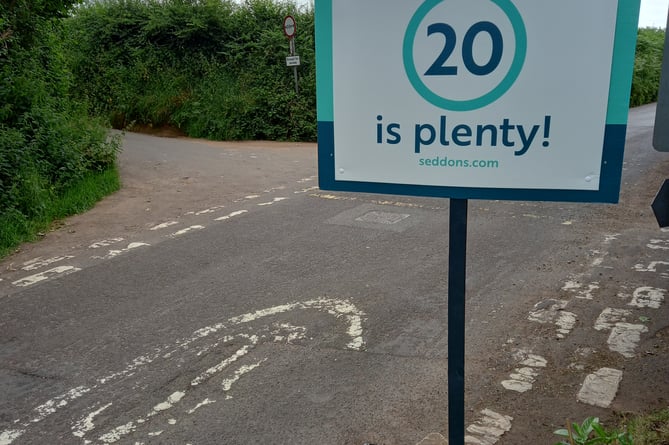 One of the 'non-legal' Holywell Lake, near Wellington, 20 mph signs.