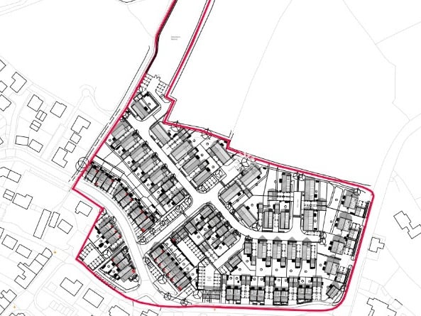 Plans for 71 homes on Burges Lane in Wiveliscombe (Clifton Emery Design)