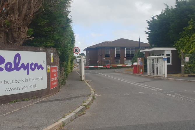 The entrance to Wellington's Relyon mattress-making factory.