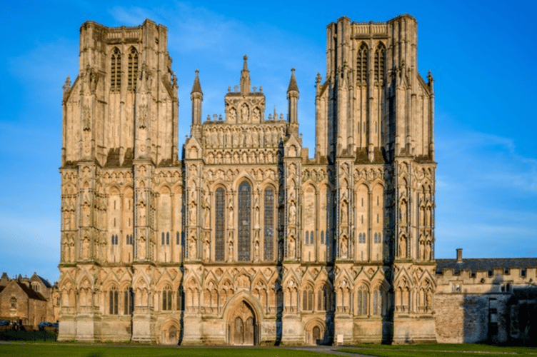 Wells Cathedral, where the Wells Art Contemporary (WAC) is hosting the exhibition 