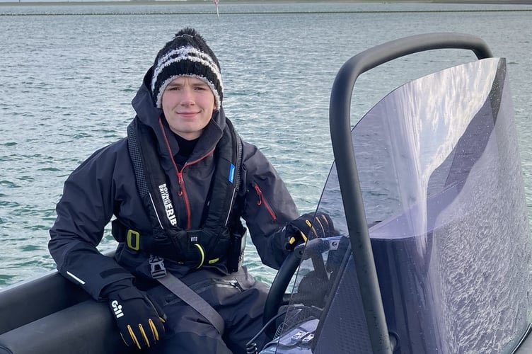 Wellington School student Harry Wesley is attempting to be the first to circumnavigate Britain in an electric-powered boat. PHOTO: Round Britain eRIB.