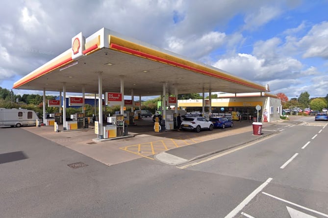 The Shell filling station at junction 28 of the M5, Cullompton (Google Maps)