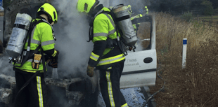 Village sees car destroyed by fire