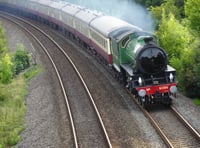 Steam locomotive Mayflower hauls summer excursion