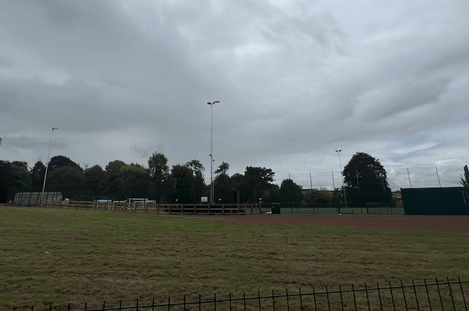 The Court Fields School, Wellington, artificial sports pitch is nearing completion. 