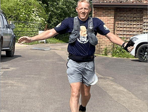 Ultra distance runner Frank Wainwright passed through Wellington on a 2,000-mile charity run linking all of England's cathedral cities.