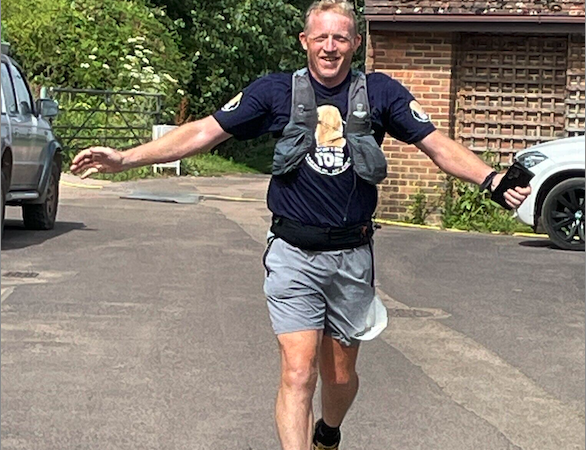 Ultra distance runner Frank Wainwright passed through Wellington on a 2,000-mile charity run linking all of England's cathedral cities.