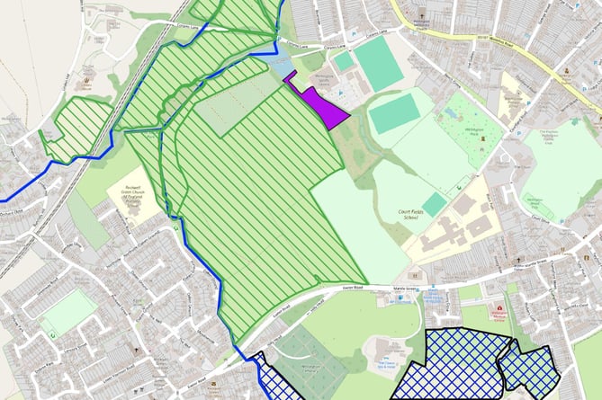 A map of Wellington's green corridor, including the site of a new Trinity Farm nature reserve.