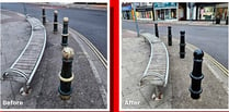 Wellington town centre bollards given much-needed lick of paint