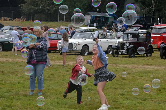 Forever blowing bubbles at Uffculme Show as Rainbow Gecko provided some of the family entertainment.