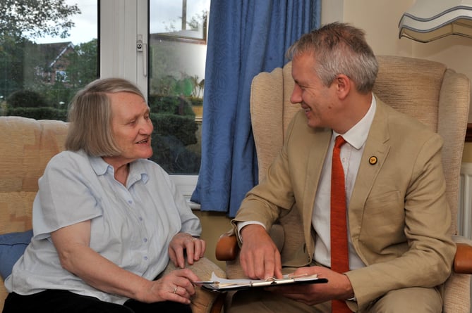 Gideon Amos is pictured with Janet Fulljames (Photo: Gideon Amos MP Press Office)