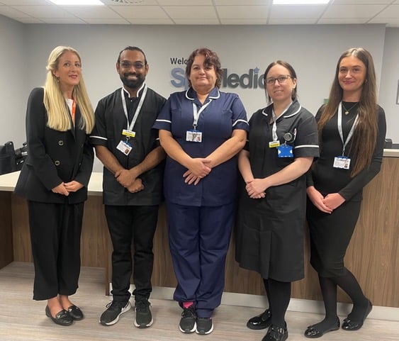 L-R: Hospital Manager, Samantha Christiansen with her team Akram Sheikh, Teresa Lee, Katie Singleton-Gaff and Megan Blake (Photo: SpaMedica)