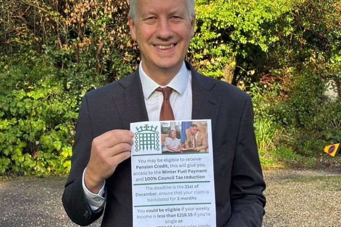 Taunton and Wellington’s MP, Gideon Amos, has launched a campaign to support elderly people in danger of losing their Winter Fuel Payments (Photo: Gideon Amos MP Press Office)