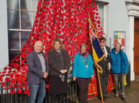 Town's knitted and crocheted poppy displays unveiled