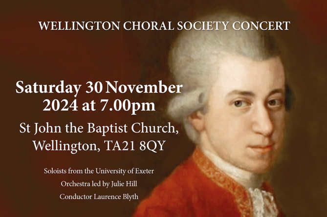 The Wellington Choral Society will be joined by Exeter University soloists to perform Mozart's Requiem and Haydn's Missa Sancti Nicolai on this November.  