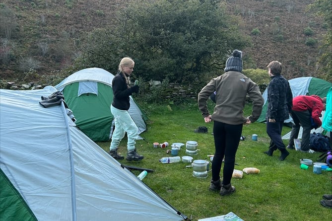 Court Fields students at their campsite