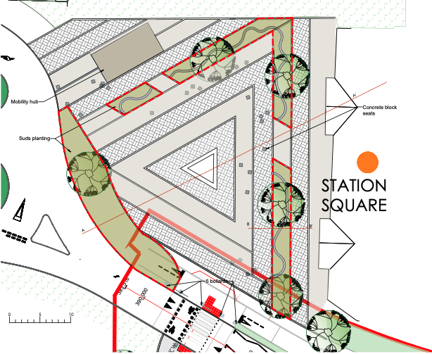 Town's 'station square' could be triangular and missing a station