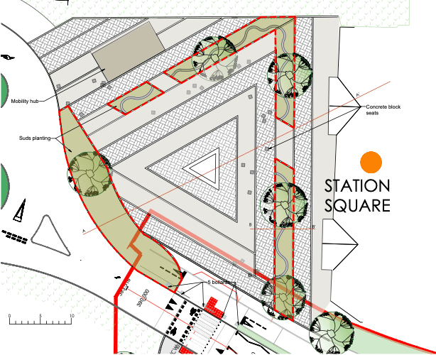 A proposed design for Wellington's triangular 'station square'. PHOTO: CarneySweeney Ltd.