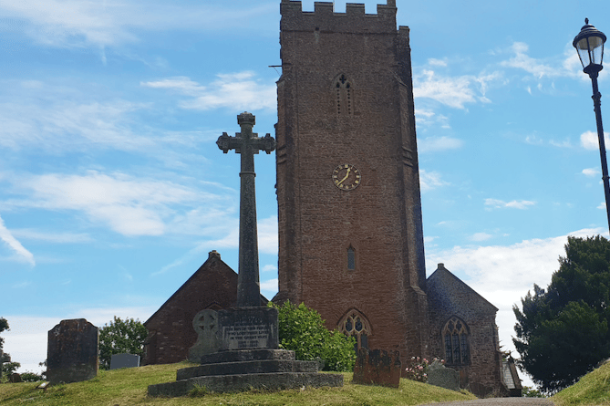 Milverton's St Michael's Church with its clock tower, where lead thieves have struck again.