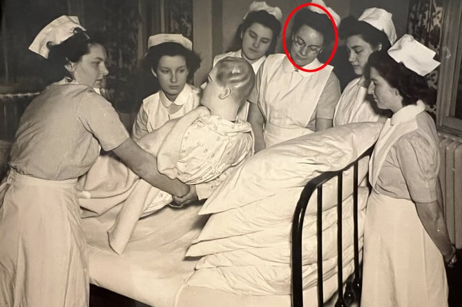 Joyce Standring, 4th from left, and colleagues learning how to safely move a patient at Nascot Grange - Peace Memorial Hospital's Preliminary Training School (P.T.S.) 1948. Photo released November 26 2024. A nurse who started her healthcare career before the NHS was even born is finally retiring - aged 95.Joyce Standring has dedicated her life to helping the sick - working in various nursing roles for the NHS and hospitals in Britain and abroad.She wanted to be a nurse aged five and when she was eleven and WW2 began she joined the Red Cross as the "first cadet-type young person ever."She would go to the hospital every Saturday helping out in the childrenâs ward.
