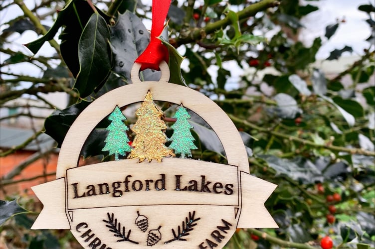 One of Eggnog's Lapland Decorations' products being sold at Langford Lakes Christmas Tree Farm. 