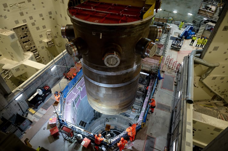 Workers building the Â£26bn Hinkley Point C nuclear power station have installed Britainâs first new nuclear reactor for more than 30 years. The first of two 13m long âreactor pressure vesselsâ will produce enough energy alone to generate reliable low carbon electricity for 3m homes. With two units, the power station will provide Britain with 7% of its electricity. This major milestone comes less than 12 months after the huge steel dome was lifted in place to close the reactor building at the Somerset facility. The reactor is the first to be installed at a British power station since Sizewell Bâs in 1991. Energy Secretary Ed Miliband said: âInstalling the first reactor pressure vessel at Hinkley Point C is a significant feat of engineering and a major step forward for the UKâs most advanced nuclear project.
