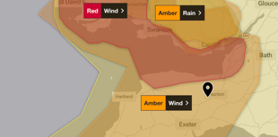 Red warning for West Somerset ahead of 90mph Storm Darragh winds