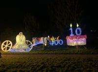 Anniversary lights display in village churchyard