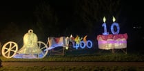 Anniversary lights display in village churchyard